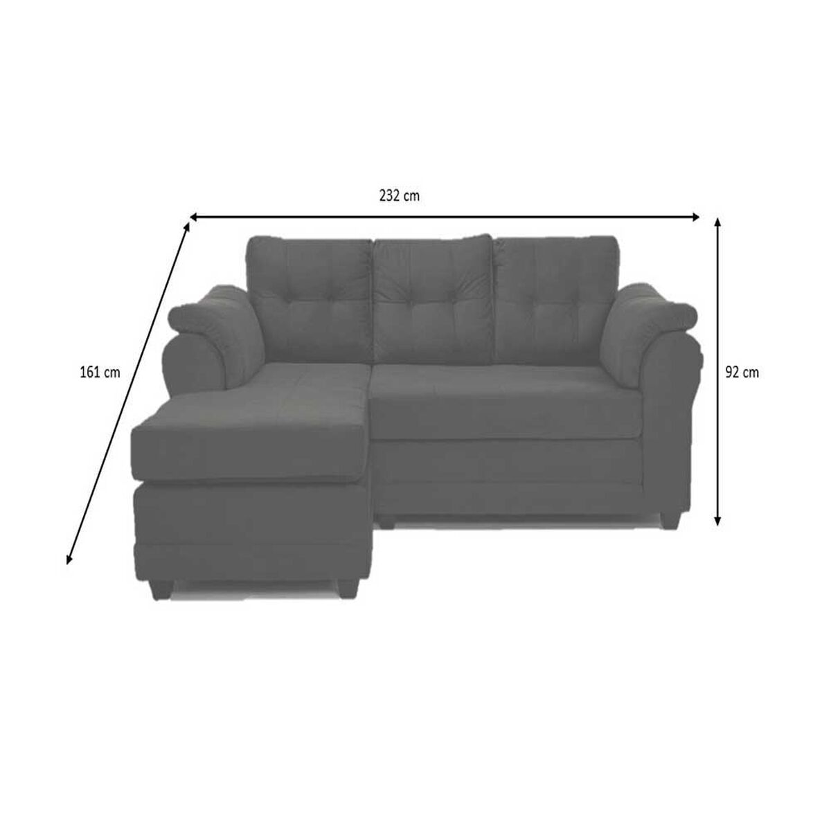 Sofá Seccional Muebles MPR Queen 3 Café