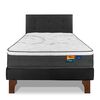 Cama Europea Flex 1,5 Plazas Mallorca + Respaldo Royal Negro