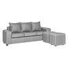 Juego de Living Innovamuebles Kahlo Sofá 3 Cuerpos + Dos Pouf 1 Cuerpo Gris Claro