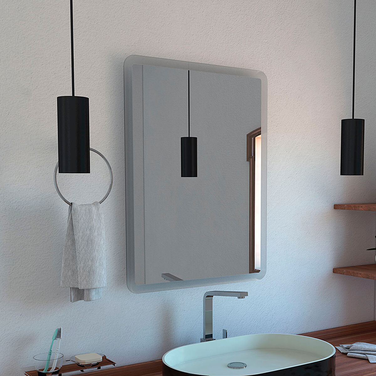 Espejo Arezzo con Bordes en Sandblasting