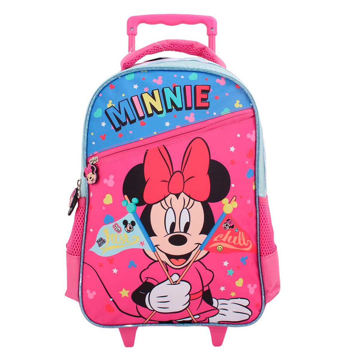Pack Mochila con Ruedas, Estuche y Lonchera Minnie