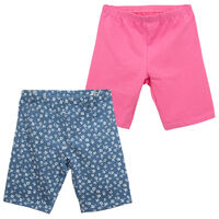 Pack 2 Calza Corta Niña Chess azul, coral, crudo, negro