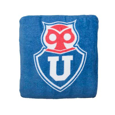 Manta Cojín de Poliéster U de Chile 120 x 200 cm. Azul