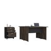Escritorio Doble + Archivador 3 Cajones Negro TuHome Home Office