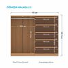 C&oacute;moda Onessta Malaga 5 Cajones 2 Puertas Terracota