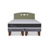 Cama Europea CIC Base Dividida 2 Plazas Ortopedic + Respaldo Gales Olivo