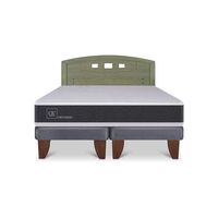 Cama Europea CIC Base Dividida 2 Plazas Ortopedic + Respaldo Gales Olivo