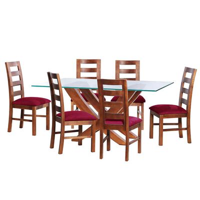 Juego de Comedor Latam Home Alicante 6 Sillas Burdeo