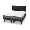 Cama Europea CIC Base Dividida 2 Plazas Anatomic + Respaldo Villarrica Negro