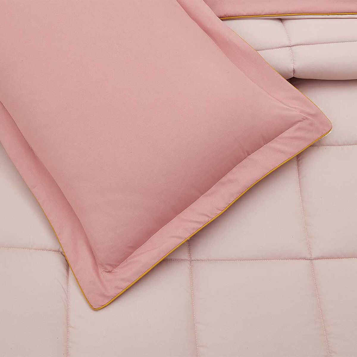 Plumón Liso Casa Linda 1,5 Plazas Bicolor Rosado