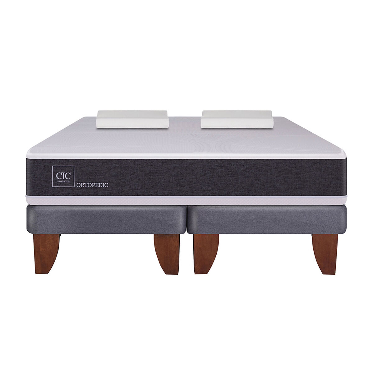 Cama Europea CIC Base Dividida 2 Plazas Ortopedic + Almohadas