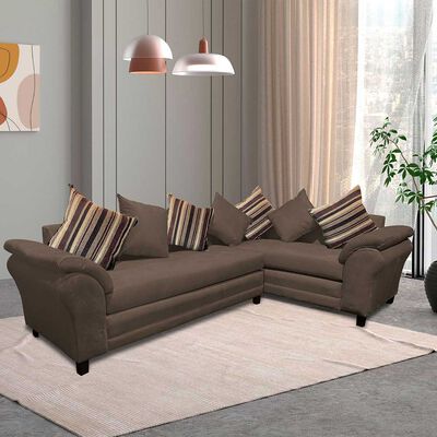 Sofá Seccional Derecho Living Factory Capri 5 Cuerpos Chocolate
