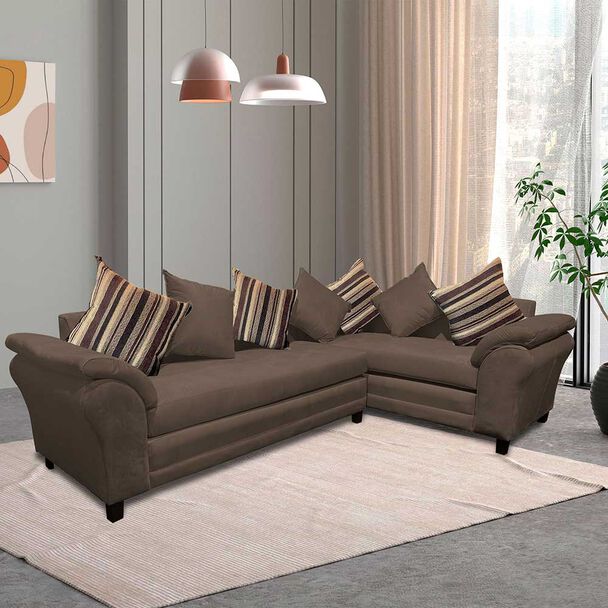 Sofá Seccional Derecho Living Factory Capri 5 Cuerpos Chocolate
