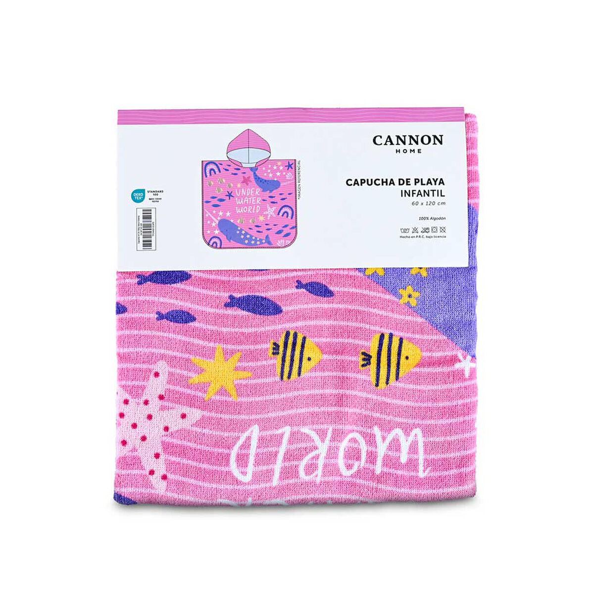 Toalla Capucha Cannon Velour Girl 60x120 cm