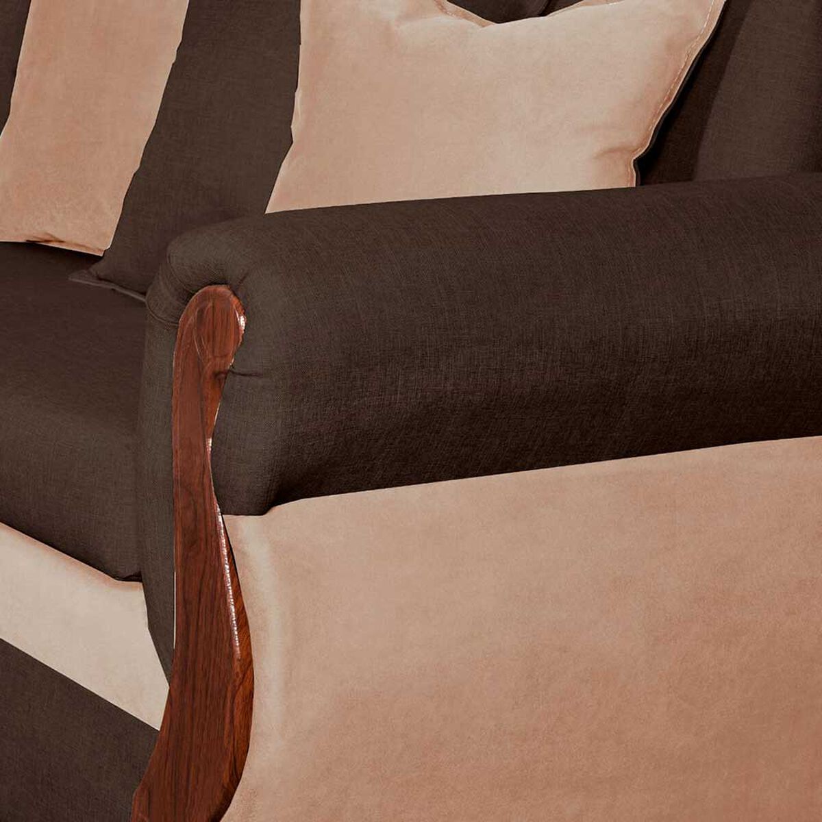 Sofá Seccional Diseño A&M Home Madison Derecho 5 Cuerpos Chocolate