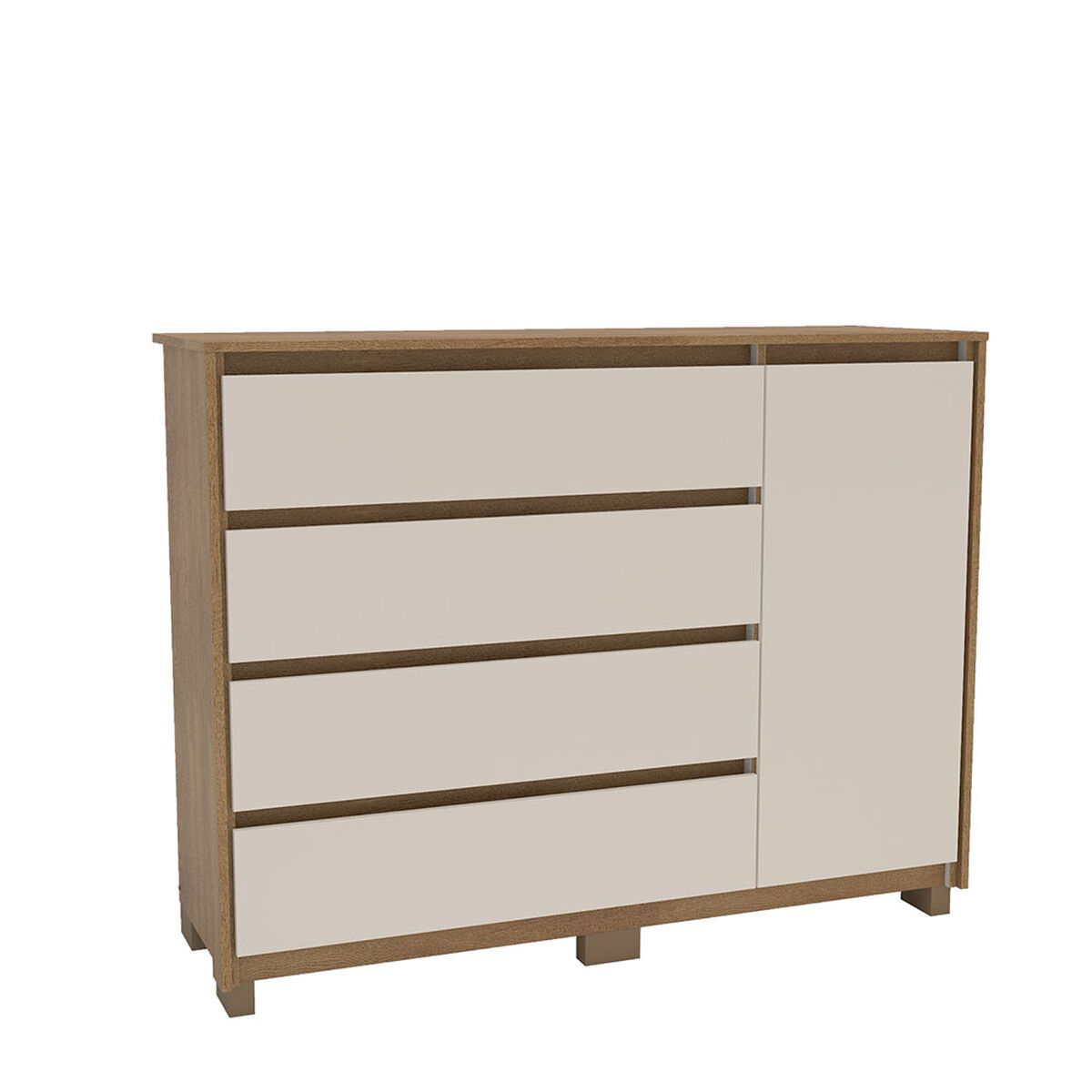 Cómoda Vekkahome Coimbra 4 Cajones 1 Puerta Café