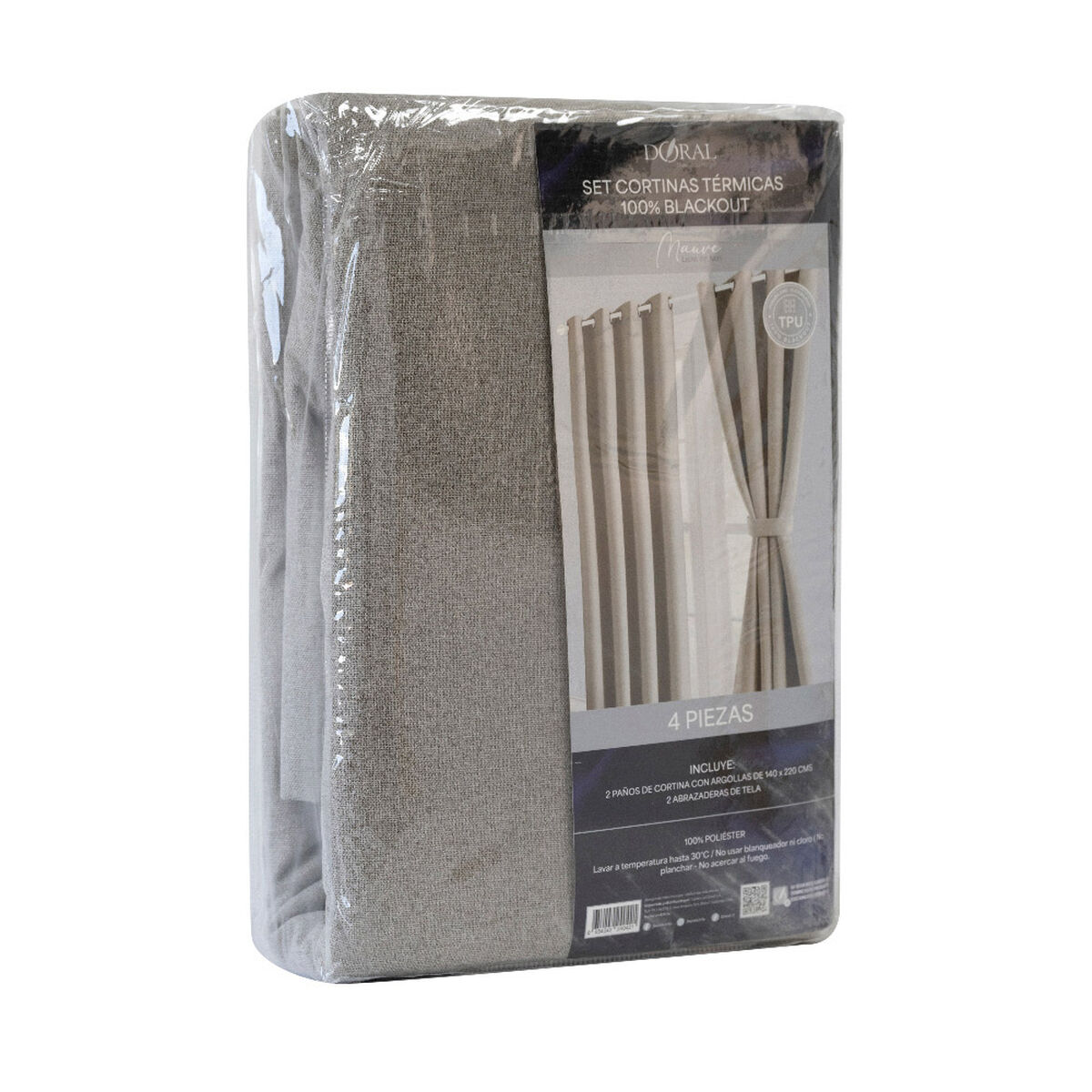 Juego de Cortina Blackout Doral Mauve 140x220 cm Taupe