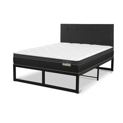 Imagen 2 del producto Cama Europea Belsogno 2 Plazas Premium + Respaldo Black