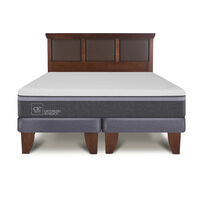 Cama Europea CIC Base Dividida 2 Plazas Ortopedic Advance + Respaldo New Torino Caramelo