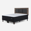 Cama Europea Rosen 2 Plazas Tempo + Respaldo Rachel Gris