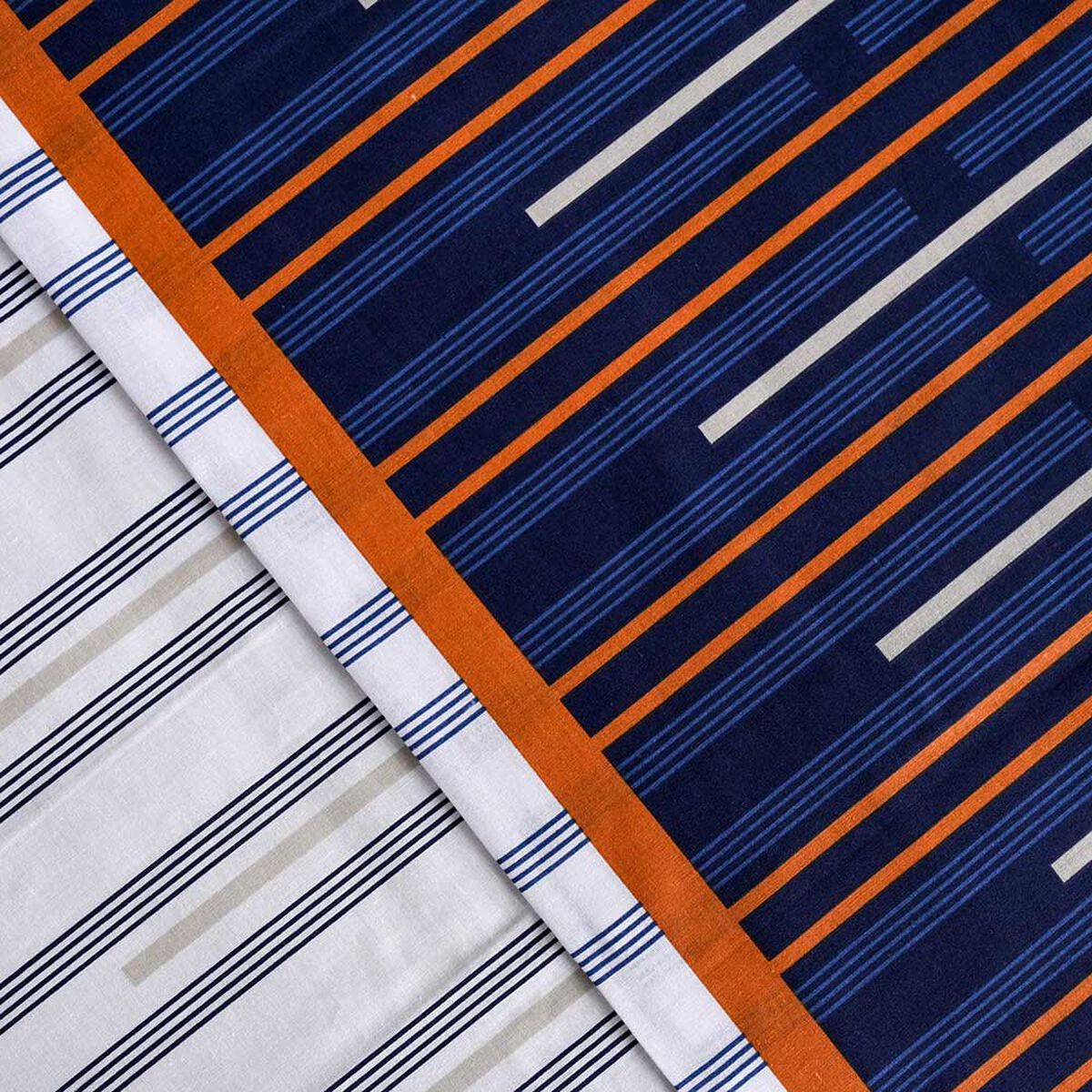 Juego de Sábanas American Family 144 Hilos 2 Plazas Trazos Azul
