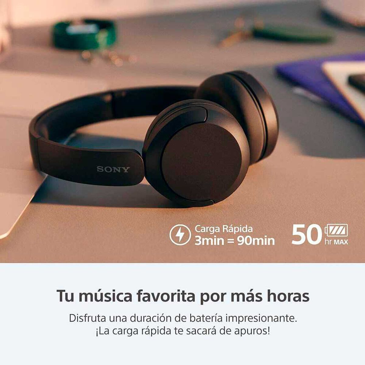 Aud&iacute;fonos Bluetooth Over Ear SONY WH-CH520/BZ Negro