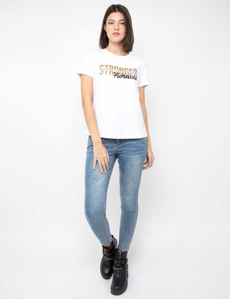 Polera Con Estampado Manga Corta Mujer  Fiorucci