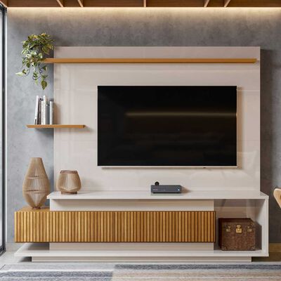 Panel TV Onessta Istambul Off White Perolizado Hasta 75"