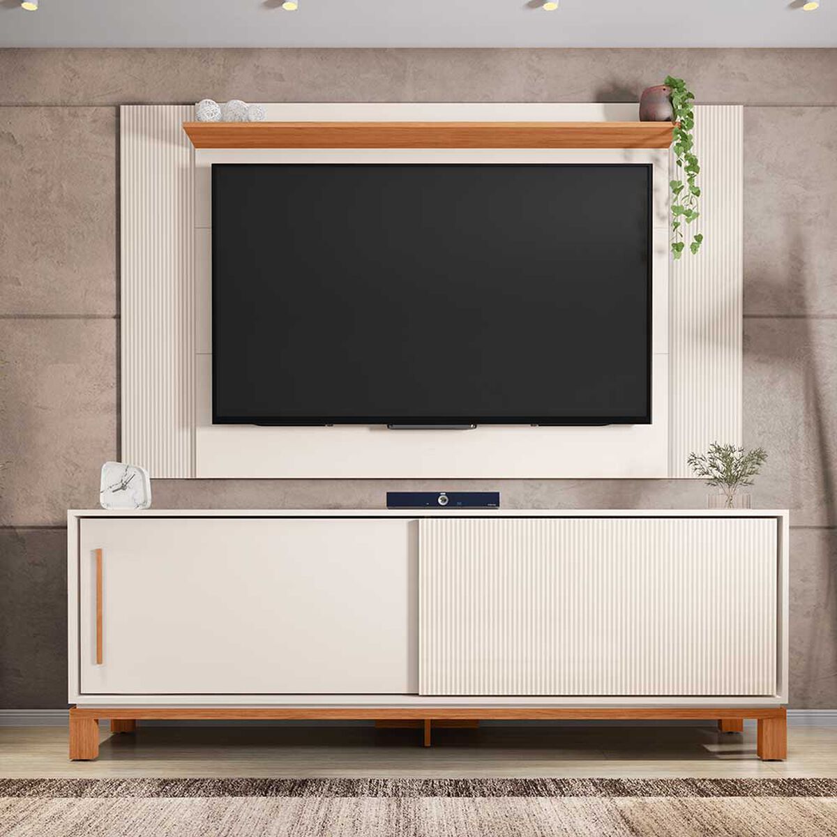 Panel TV 65" + Rack TV 80" Decocasa Mondrian Off White
