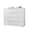 Combo Cl&oacute;set 4 Puertas 2 Cajones + C&oacute;moda 8 Cajones Vekkahome Mobi Blanco