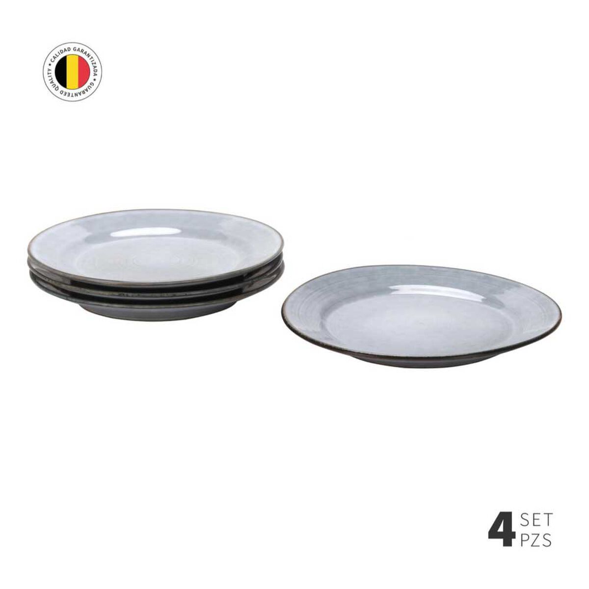 Set 4 Platos Fondo Simplit Amalfi Cerámica Gres 27,4 cm Azul