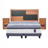 Cama Europea King Titanium New + Respaldo + 2 Veladores Colonia