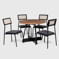 Juego de Comedor Roca Capitolio 4 Sillas Canela Negro