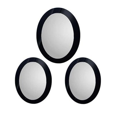 Imagen 2 del producto Set 3 Espejos Plástico Vgo para Colgar Ovalado 26 cm Negro