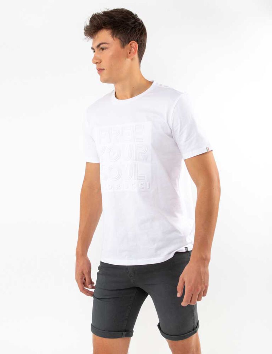Polera Relieve Manga Corta Hombre Fiorucci