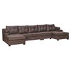 Sofá Seccional Innovamuebles Le Mans Doble Chaise XL 5 Cuerpos Café Envejecido