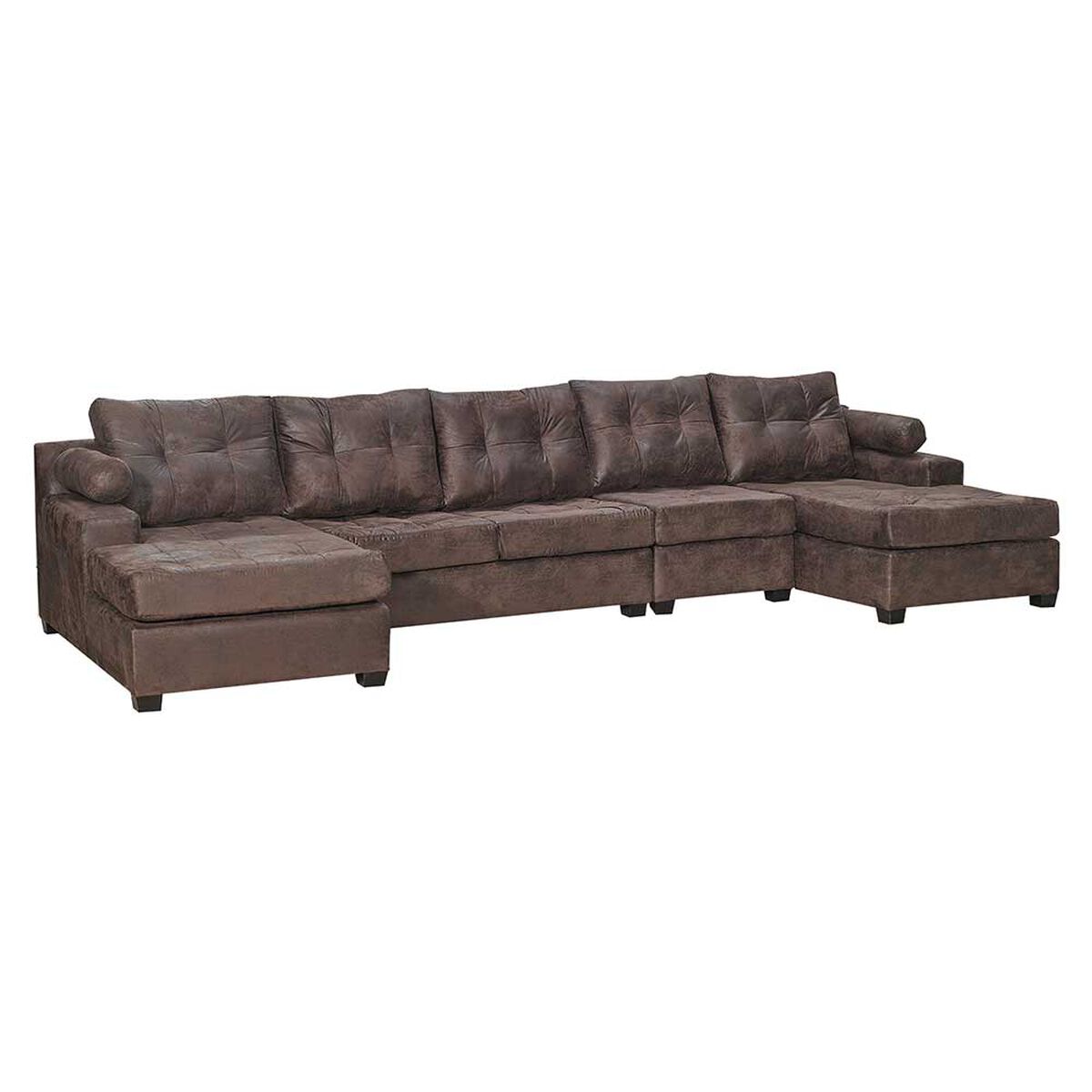 Sofá Seccional Innovamuebles Le Mans Doble Chaise XL 5 Cuerpos Café Envejecido