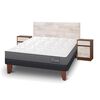 Cama Europea CIC 2 Plazas Anatomic + Respaldo + 2 Veladores Legno