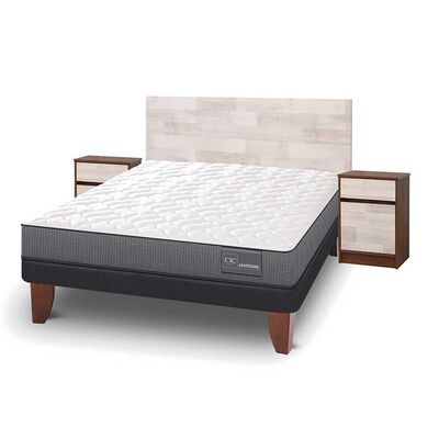 Imagen 2 del producto Cama Europea CIC 2 Plazas Anatomic + Respaldo + 2 Veladores Legno