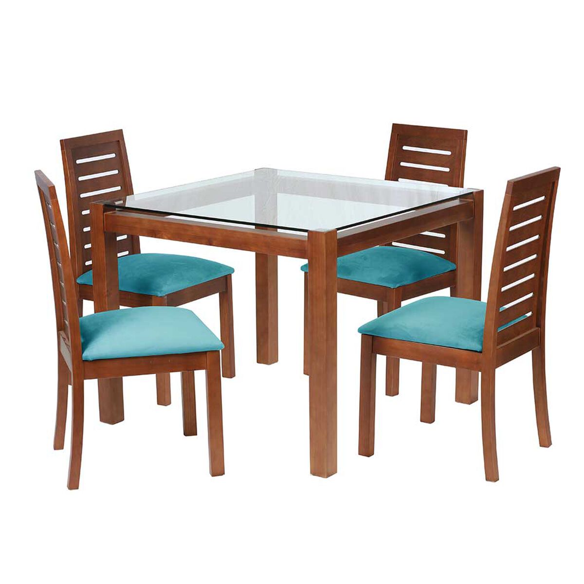 Juego de Comedor Latam Home Barcelona 4 Sillas Turquesa