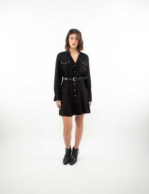 Imagen 1 del producto Vestido Corto Manga Larga Mujer Zibel Negro