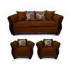 Juego de Living Elegant Detail Girona Sofá 3 Cuerpos + Dos Sillones 1 Cuerpo Café