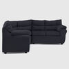 Seccional Muebles MPR Array&aacute;n 2-1-2 Cuerpos Felpa Negro