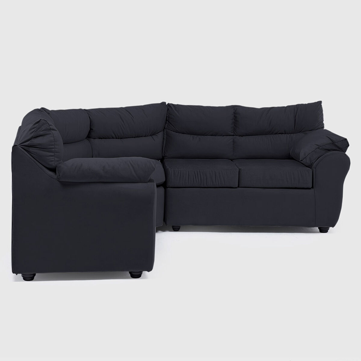 Seccional Muebles MPR Array&aacute;n 2-1-2 Cuerpos Felpa Negro