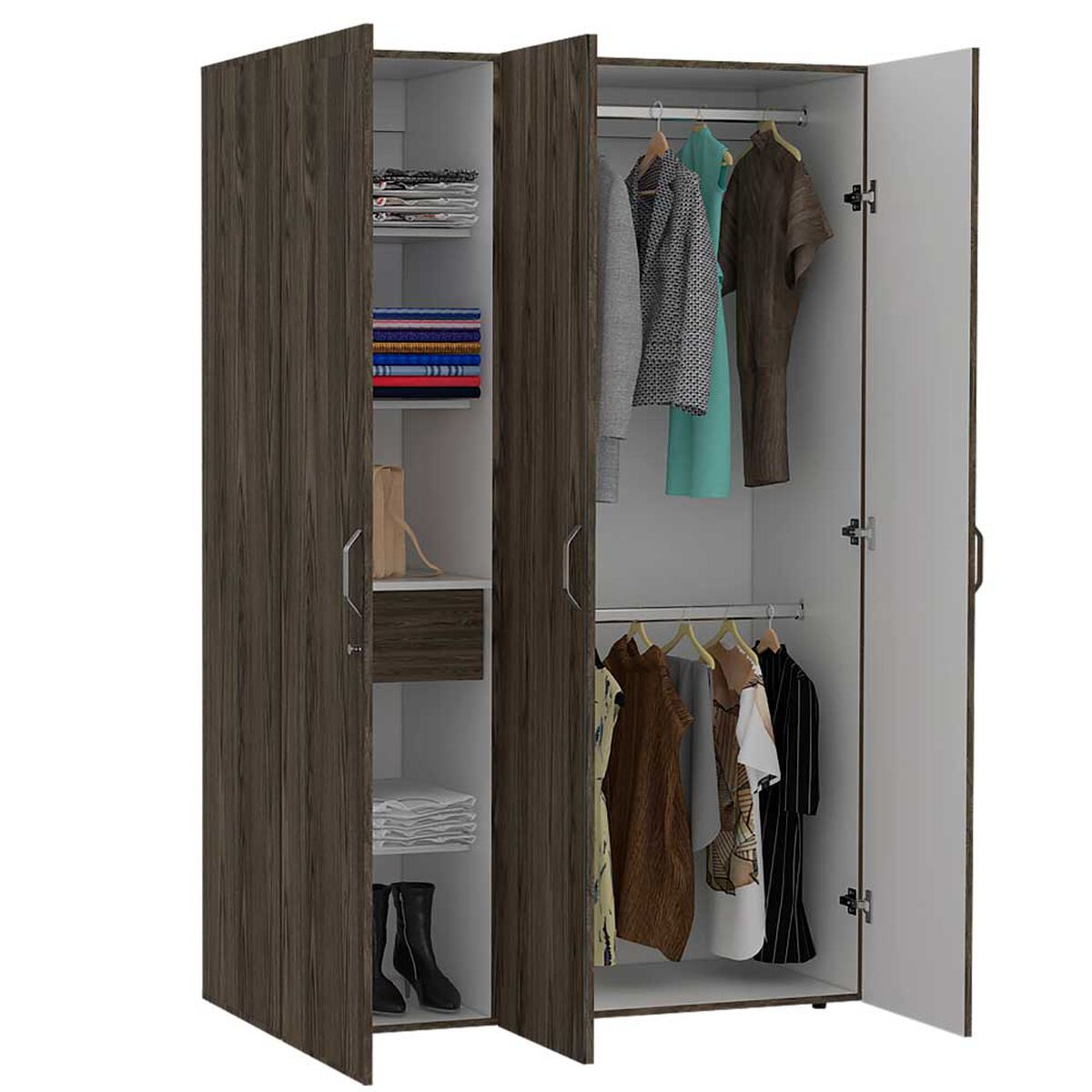 Closet Tuhome Roko 1 Caj&oacute;n 3 Puertas Milan-Blanco