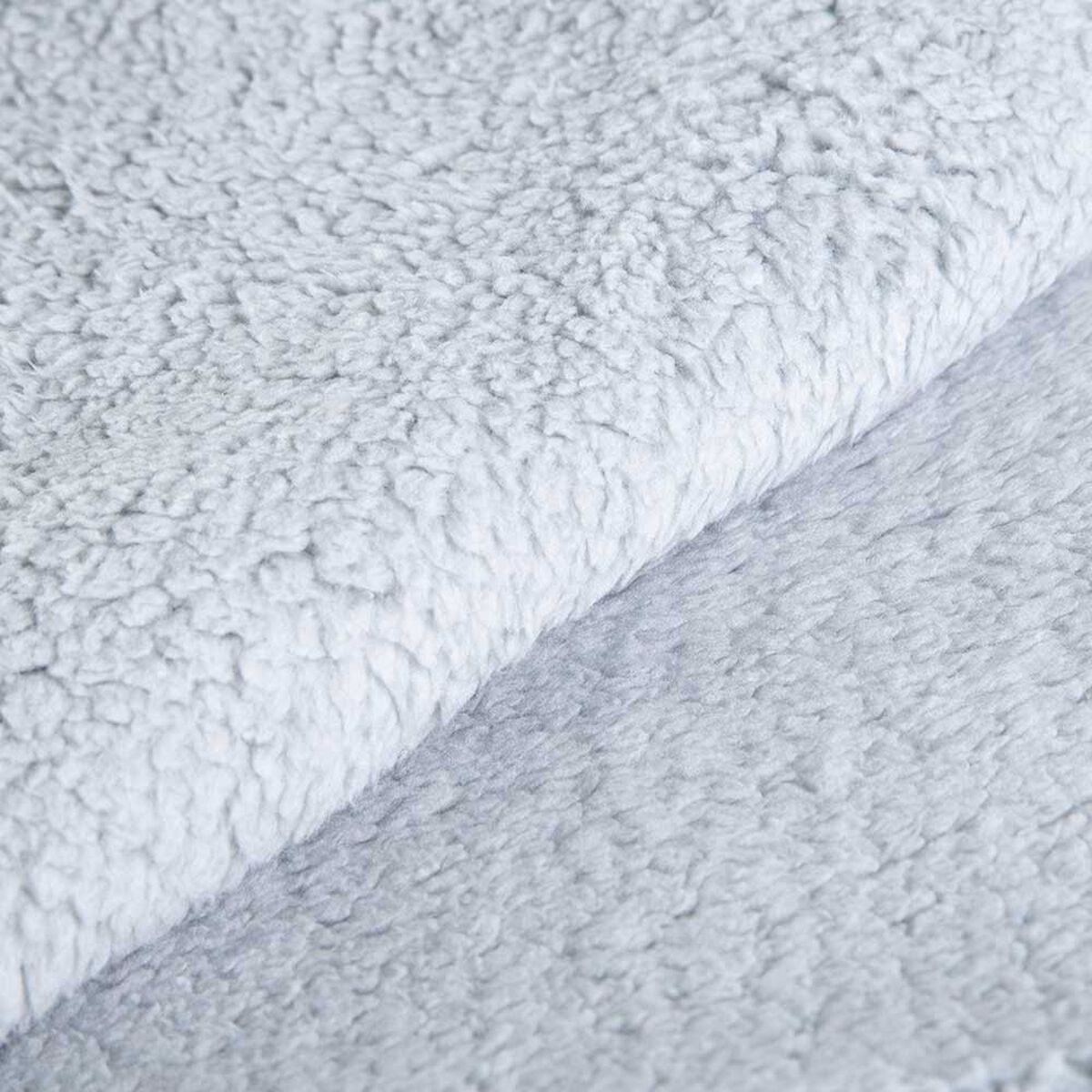 Frazada Sherpa Casanova 1,5 Plazas Liso Plata