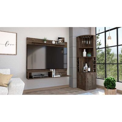 Imagen 1 del producto Combo Bar Esquinero + Panel TV55 TuHome Beijing Rovere Blanco