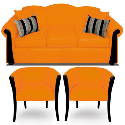 Imagen 1 del producto Juego de Living Elegant Michigan + Sitiales Tela 5 Cuerpos Oro