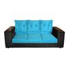 Sof&aacute; Muebles MYM Julietta 3 Cuerpos + Dos Pouf 1 Cuerpo Negro Calipso