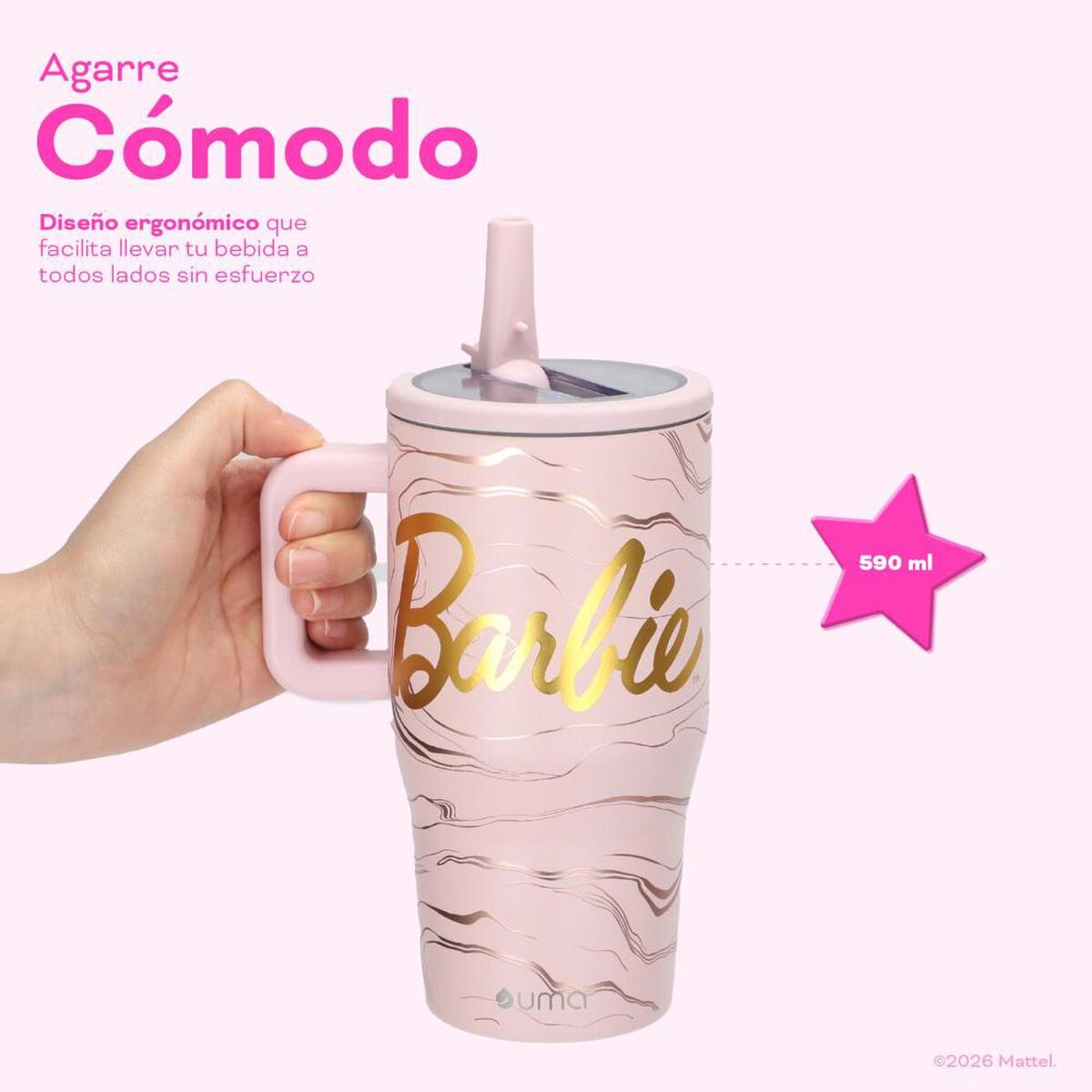 Vaso T&eacute;rmico UMA Barbie Dreams 590ml Acero Inox Rosa